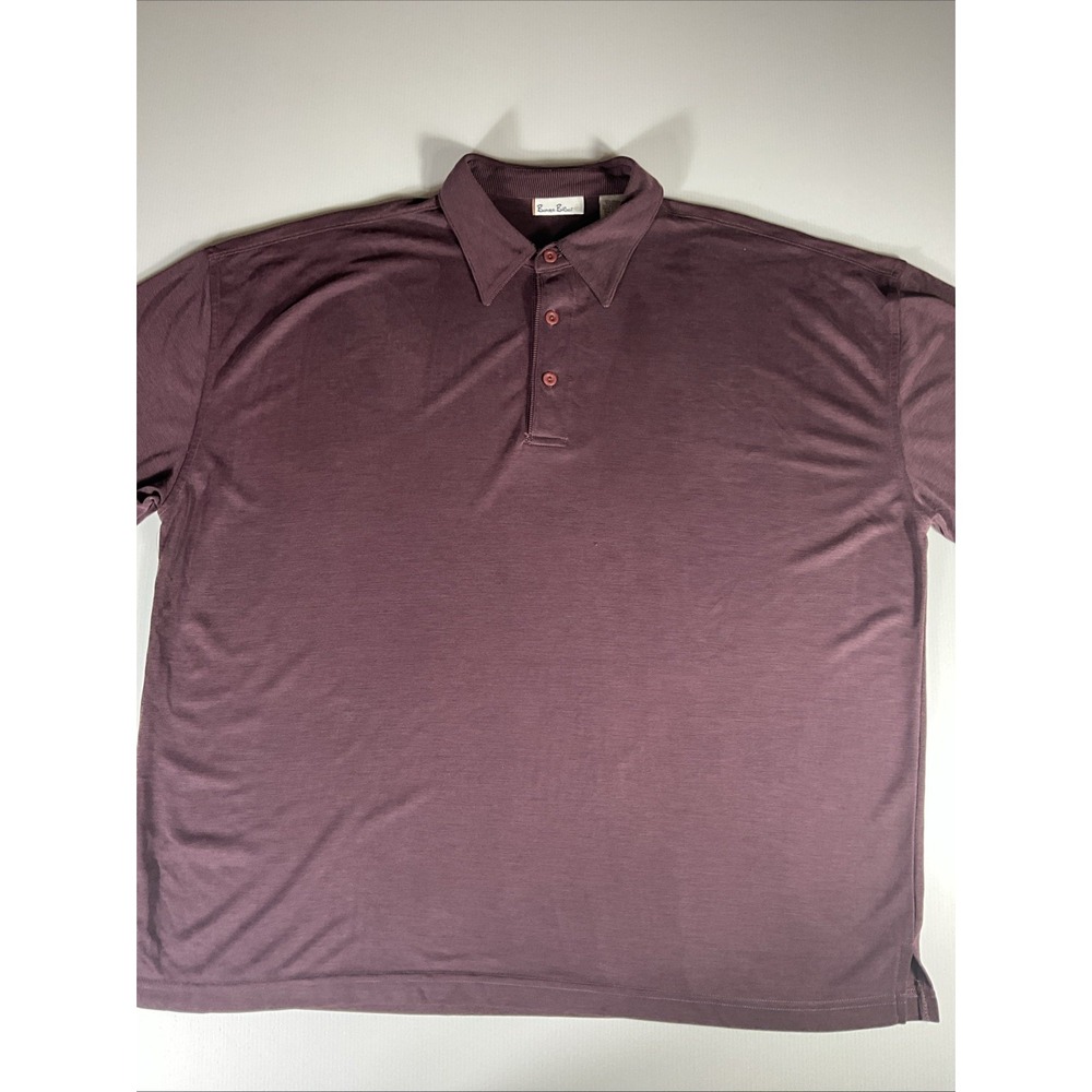 Burma Bibas Men's XL Burgundy Purple Rayon Blend Golf Polo Shirt
